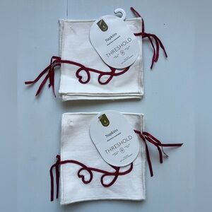 4pk Bow Cocktail Napkins White - Threshold™
